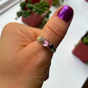 Purple stone sterling silver ring